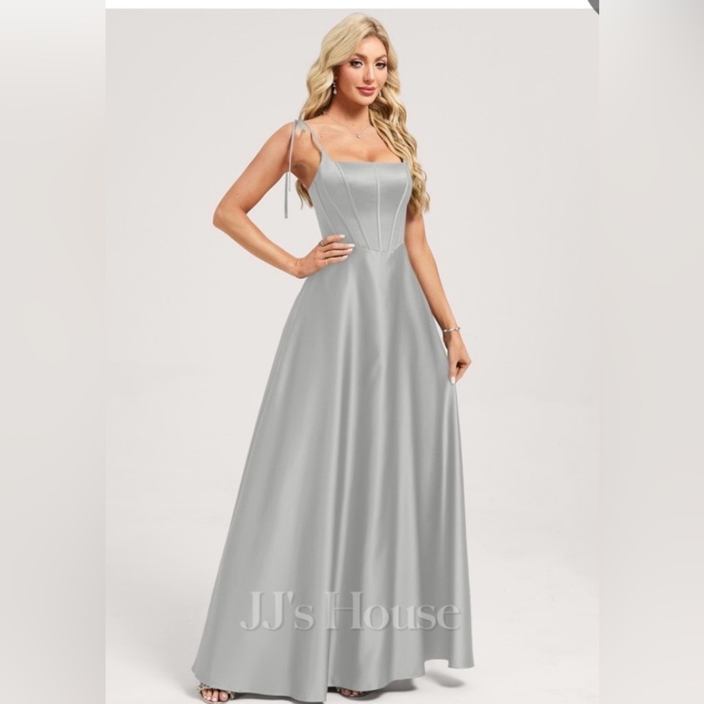 JJs House Elegant Gray Bridesmaid Dress